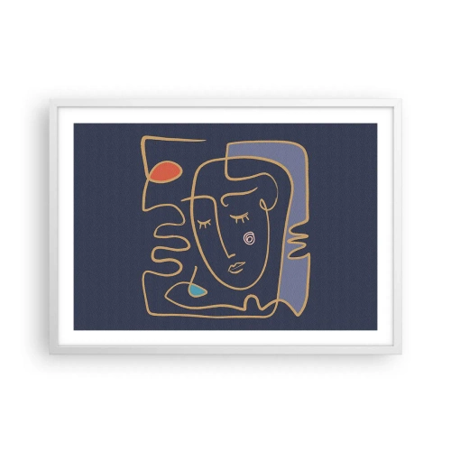 Poster in white frmae - Deeply In Thoughts - 70x50 cm