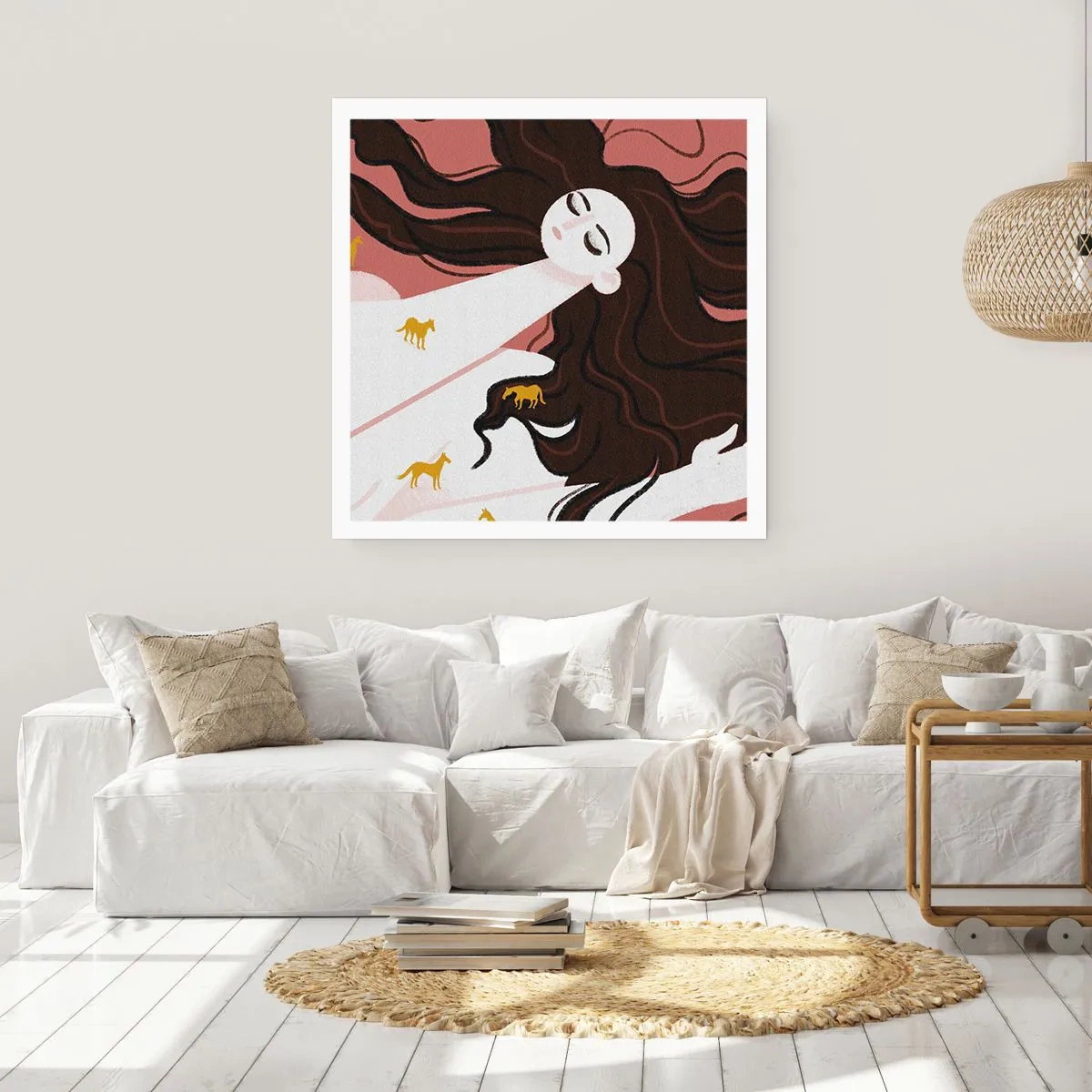 Poster - Dream of a Golden Horse - 40x40 cm