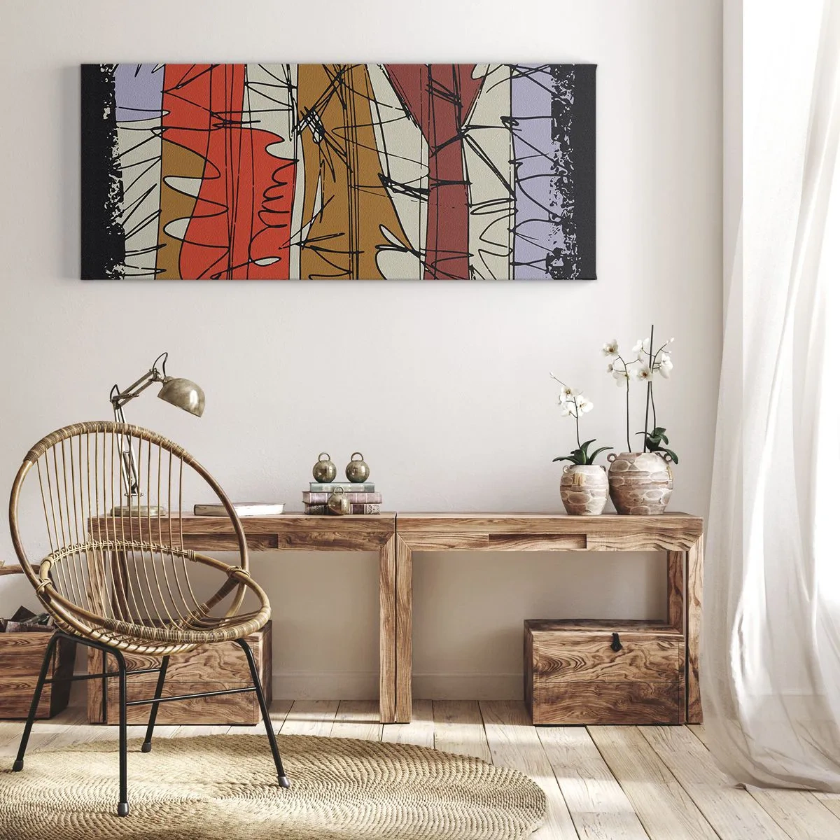 Canvas picture - Spontaneous Composition - 140x50 cm