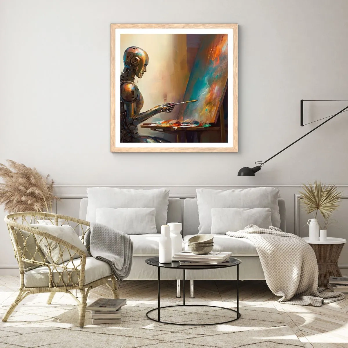 Poster in light oak frame - Art of the Future - 40x40 cm