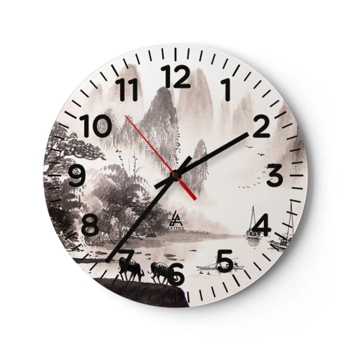 Wall clock - Clock on glass - Everyday Life in the East - 40x40 cm