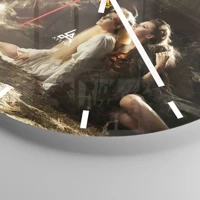 Clock face with lines