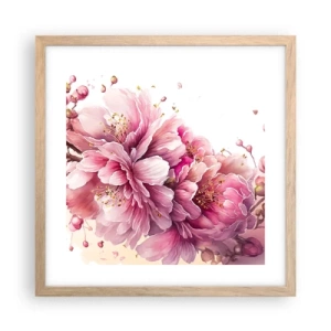 Poster in light oak frame - Land of Cherry Blossoms - 40x40 cm