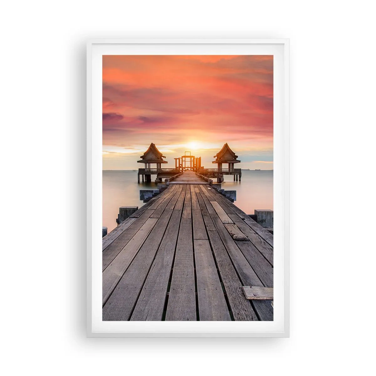 Poster in white frmae - Sunset on the East - 61x91 cm