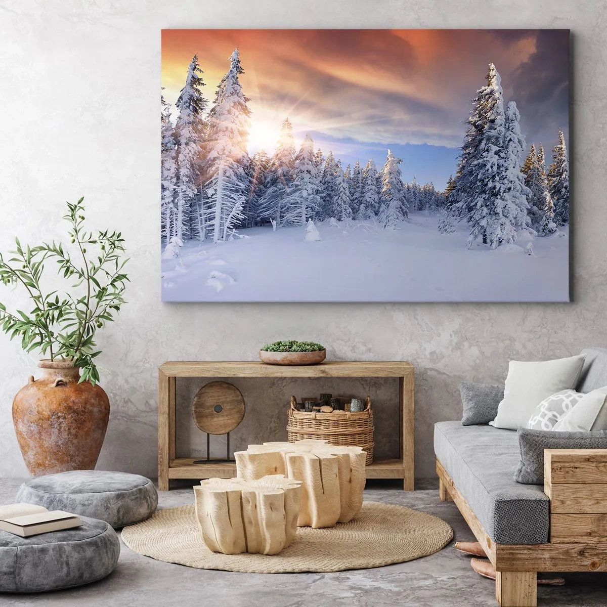 Canvas picture - Snowy Spectacle of Nature - 100x70 cm