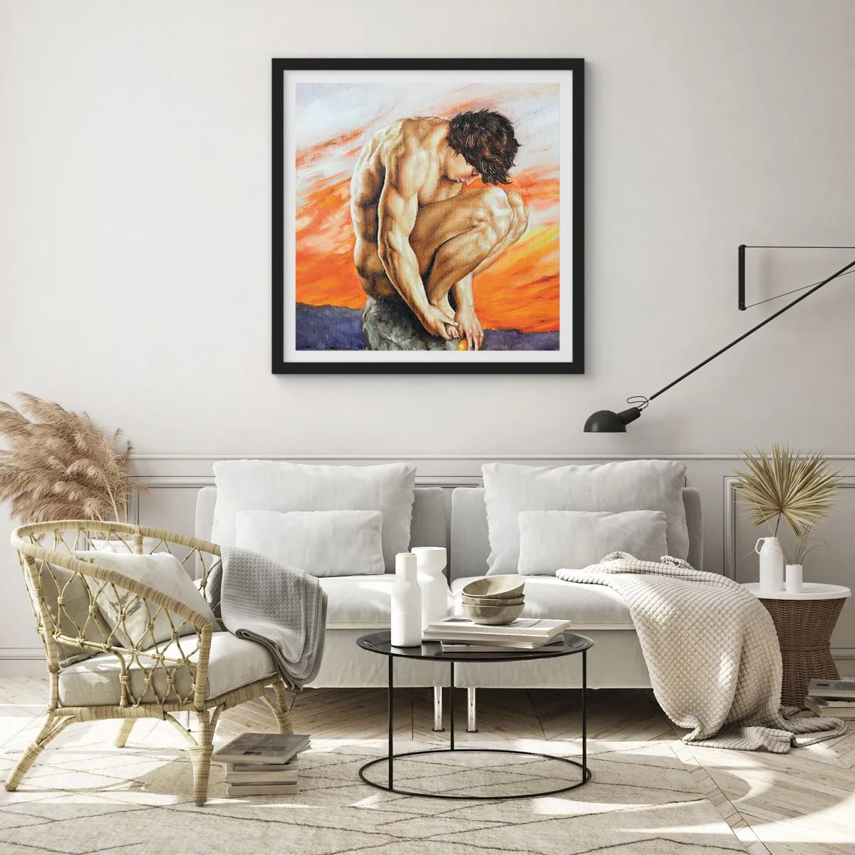 Poster in black frame - Submerged in Himself - 40x40 cm