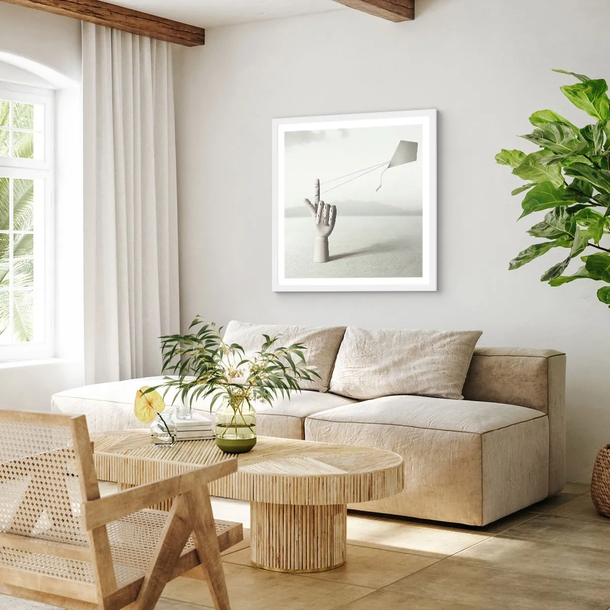 Poster in white frmae - Test of Strengths - 60x60 cm