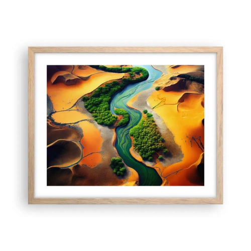 Poster in light oak frame - Life-giving River - 50x40 cm