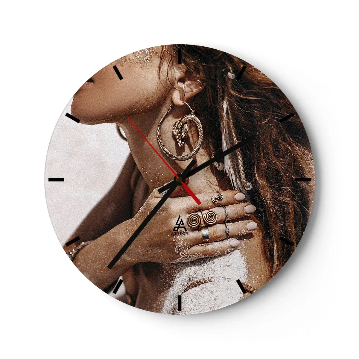 Wall clock - Clock on glass - Queen of a Wild Beach - 40x40 cm