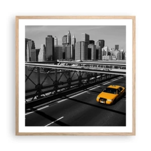 Poster in light oak frame - Colour of a Big City - 60x60 cm