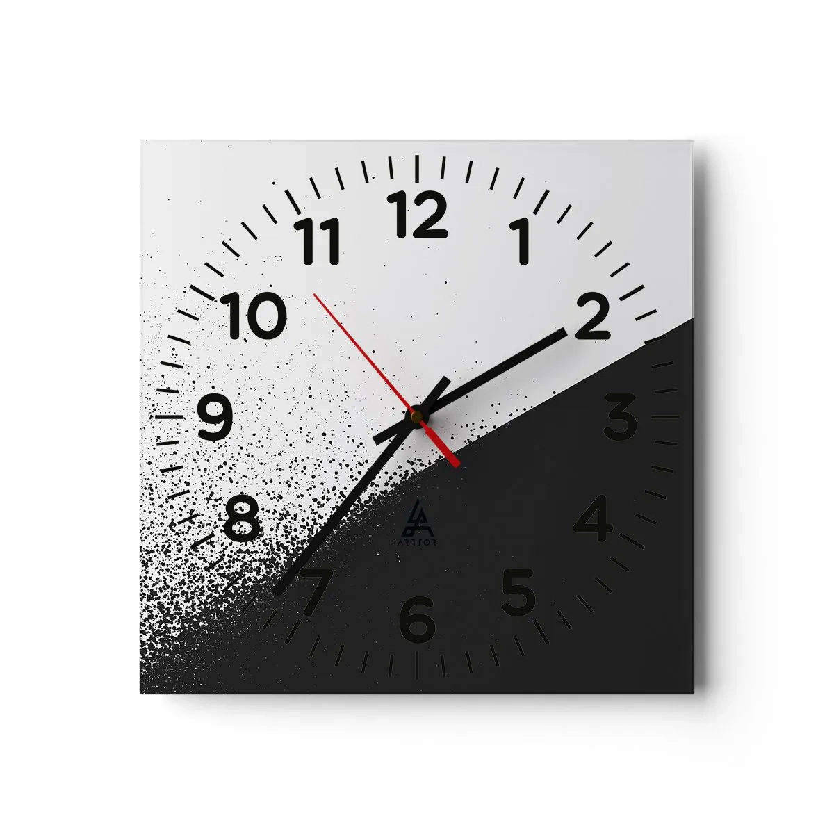 Wall clock - Clock on glass - Faster and More - 30x30 cm