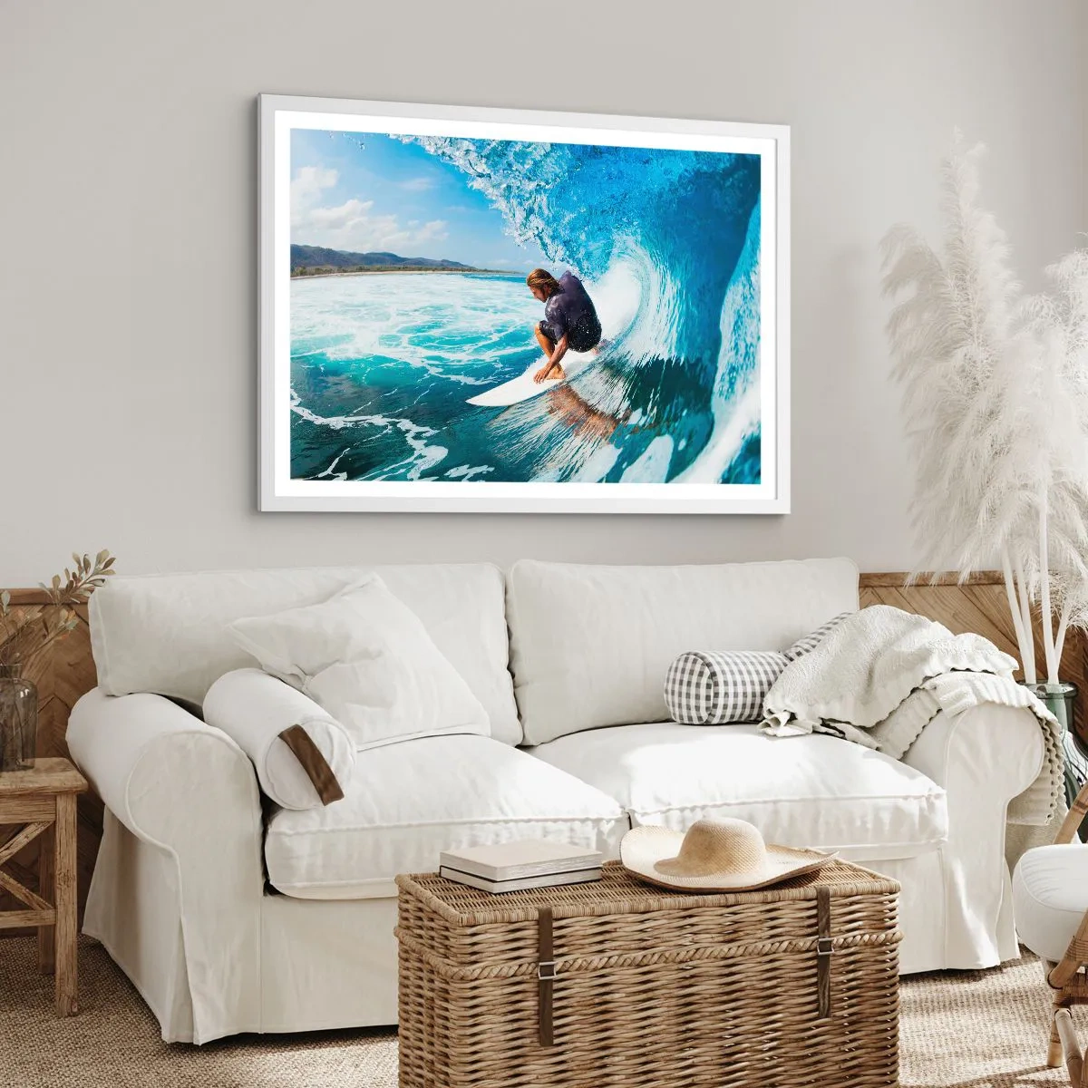 Poster in white frmae - Dancing with Waves - 50x40 cm