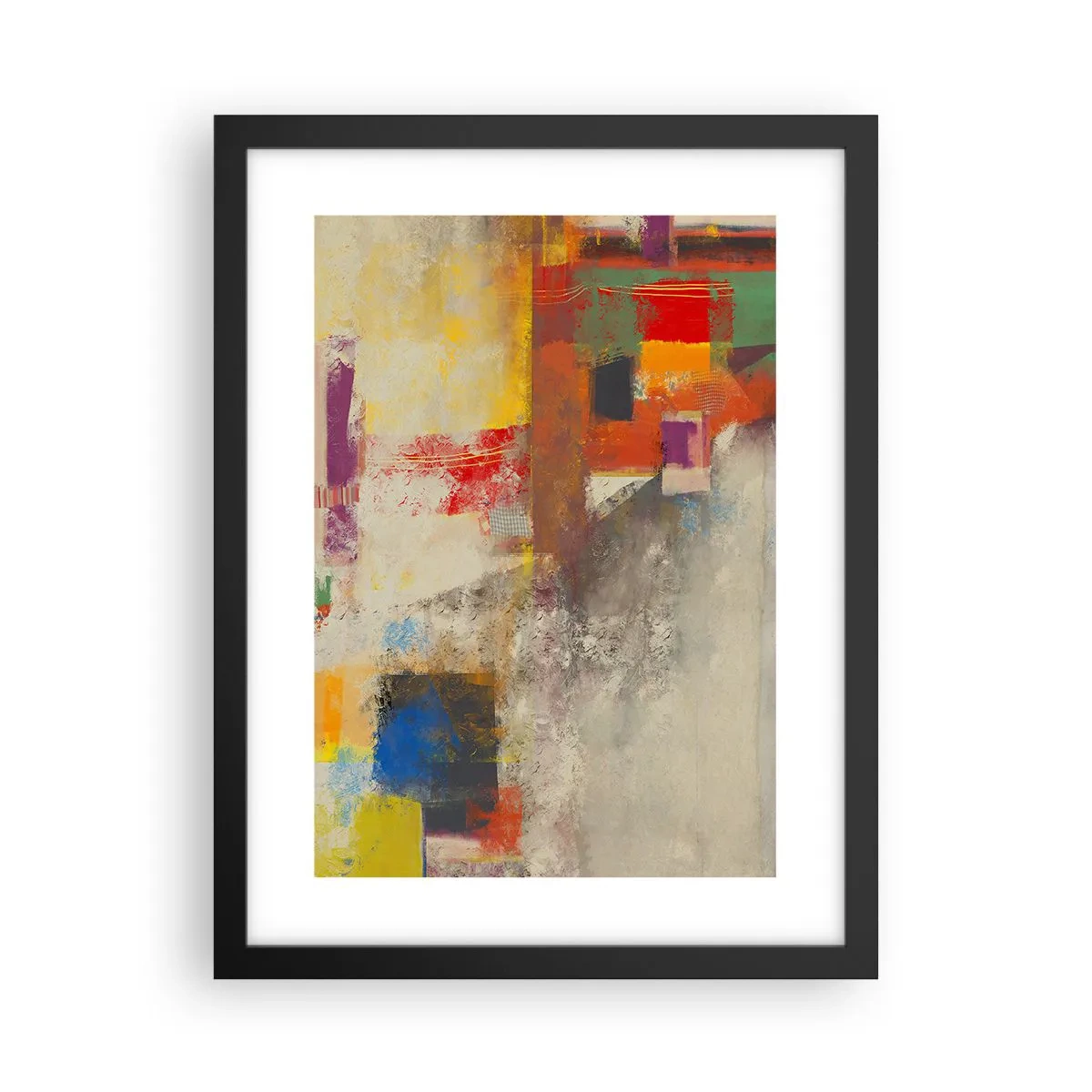 Poster in black frame - Geometry of Colours - 30x40 cm
