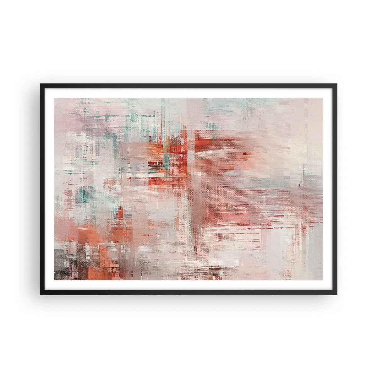 Poster in black frame - Foggy but Pink - 100x70 cm