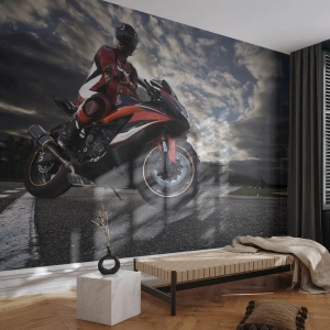Self-Adhesive Photo Wallpaper Deluxe Sticker - Dark Rider - Automotive, Motorbike, Race - 200x140 cm