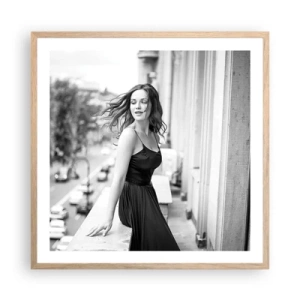 Poster in light oak frame - Certainly a Parisian  - 60x60 cm