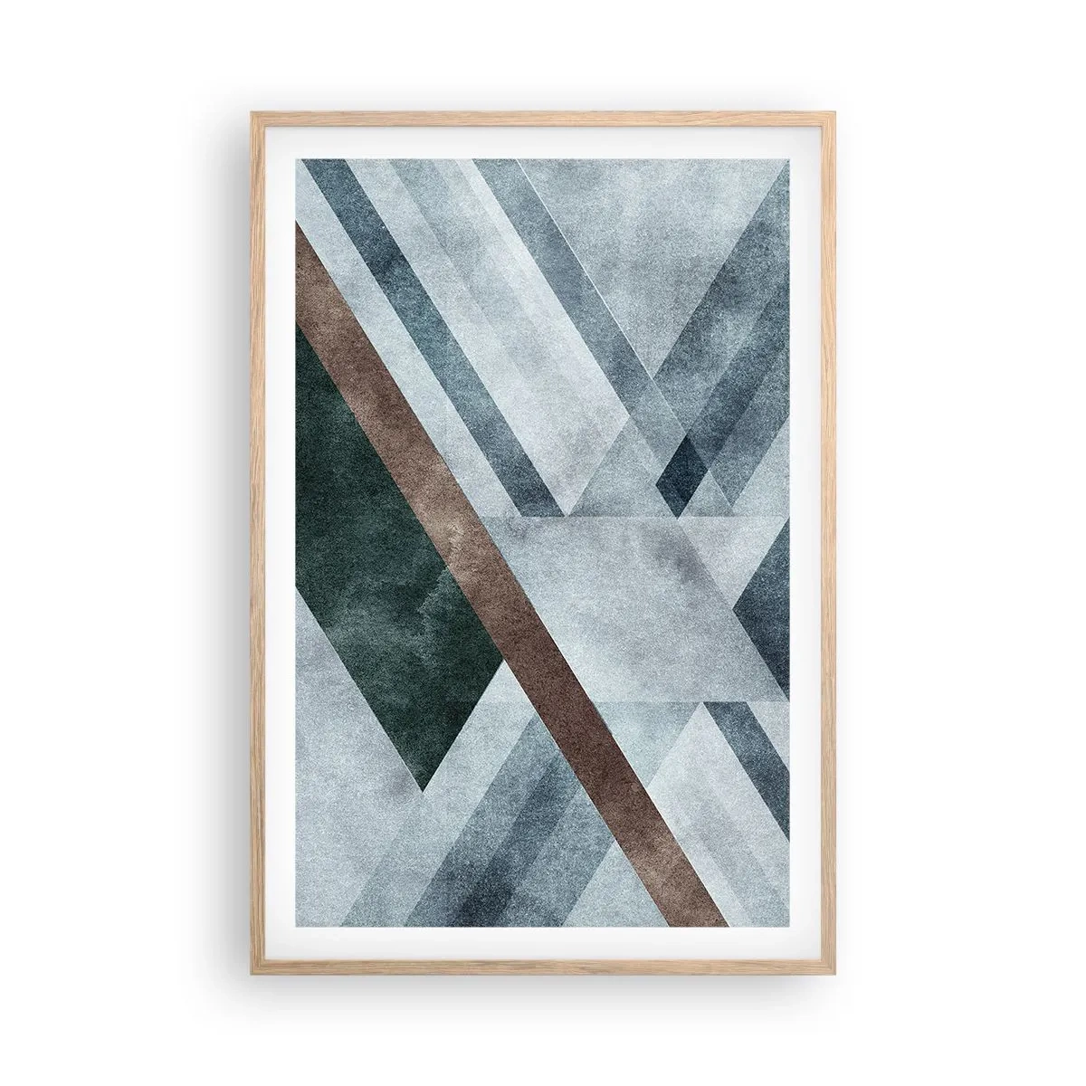 Poster in light oak frame - Refined Elegance of Geometry - 61x91 cm