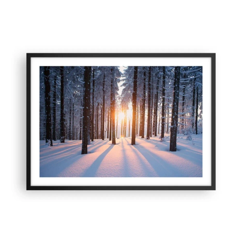 Poster in black frame - Clearly Black on White - 70x50 cm