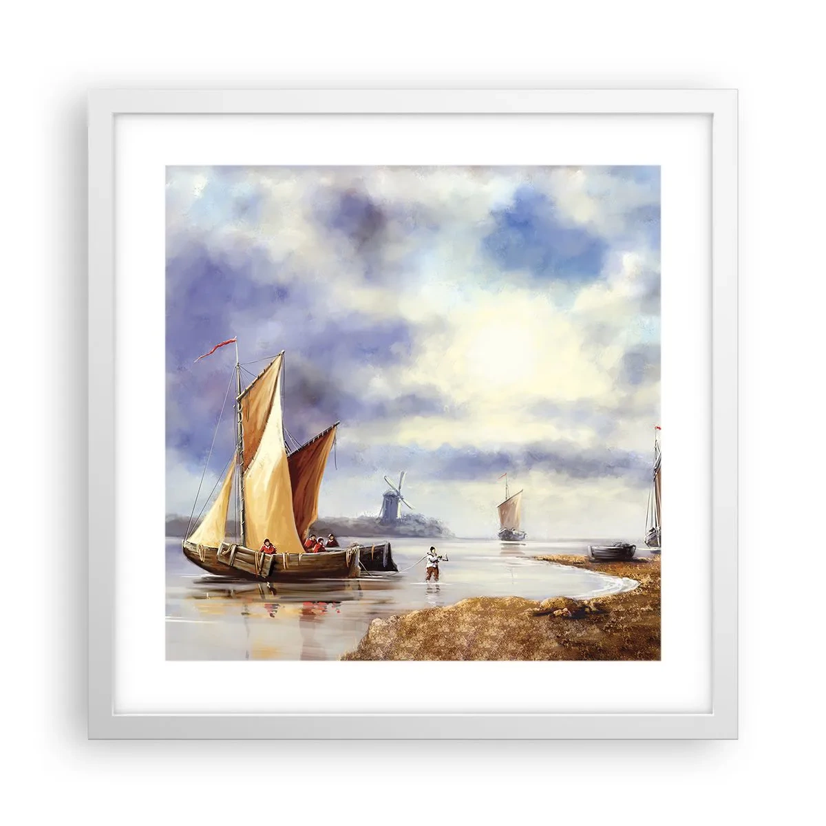 Poster in white frmae - Return of Sailors - 40x40 cm