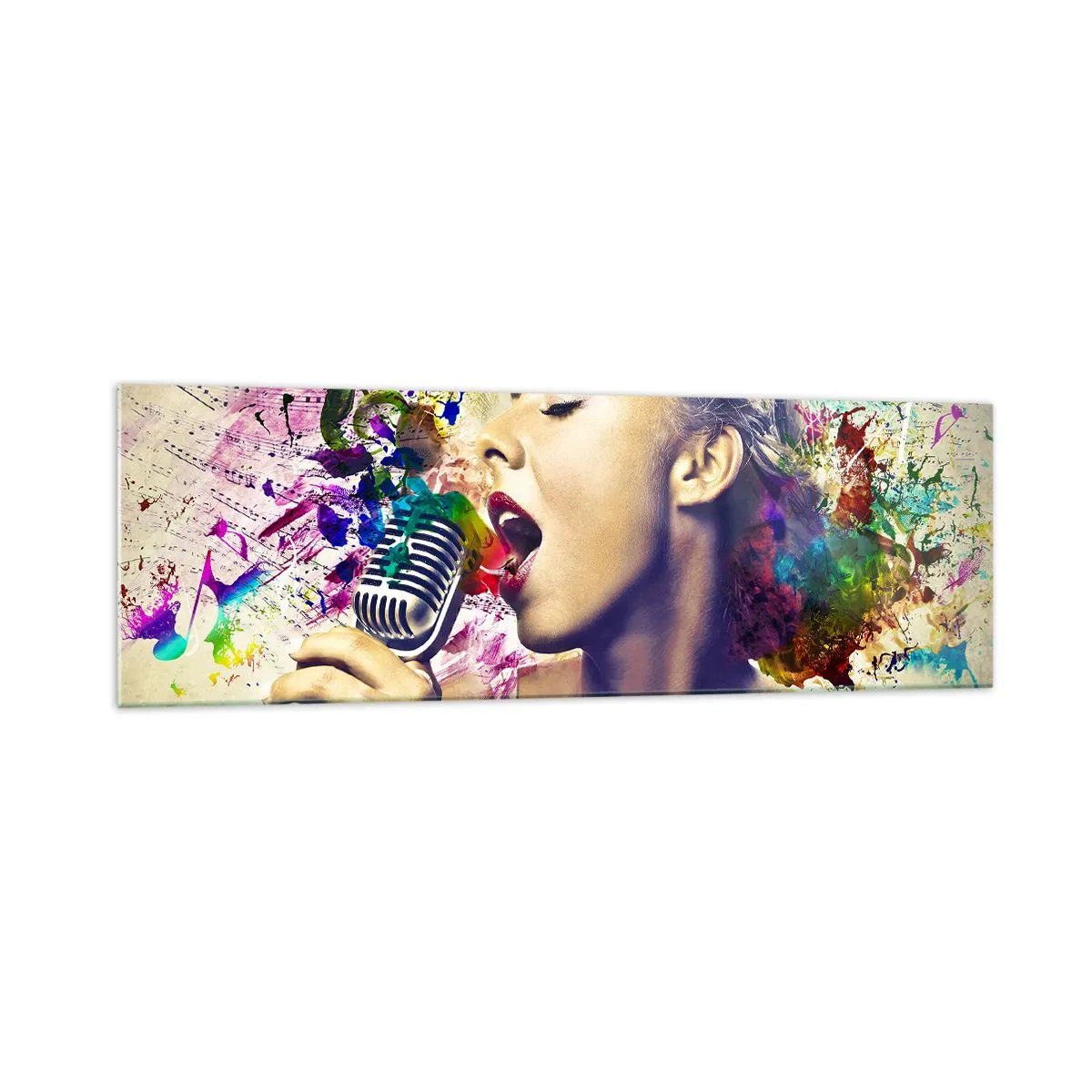 Glass picture - Painting the World with One's Voice - 160x50 cm
