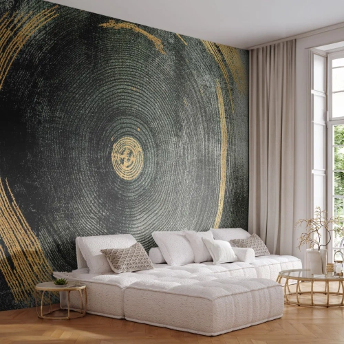 Photo Wallpaper Premium Sand - Change and Persistance - Dark, Wood, Art Deco - 100x70 cm