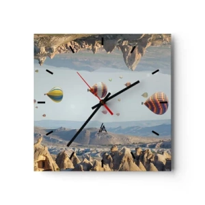 Wall clock - Clock on glass - Here Everything Is Possible - 30x30 cm