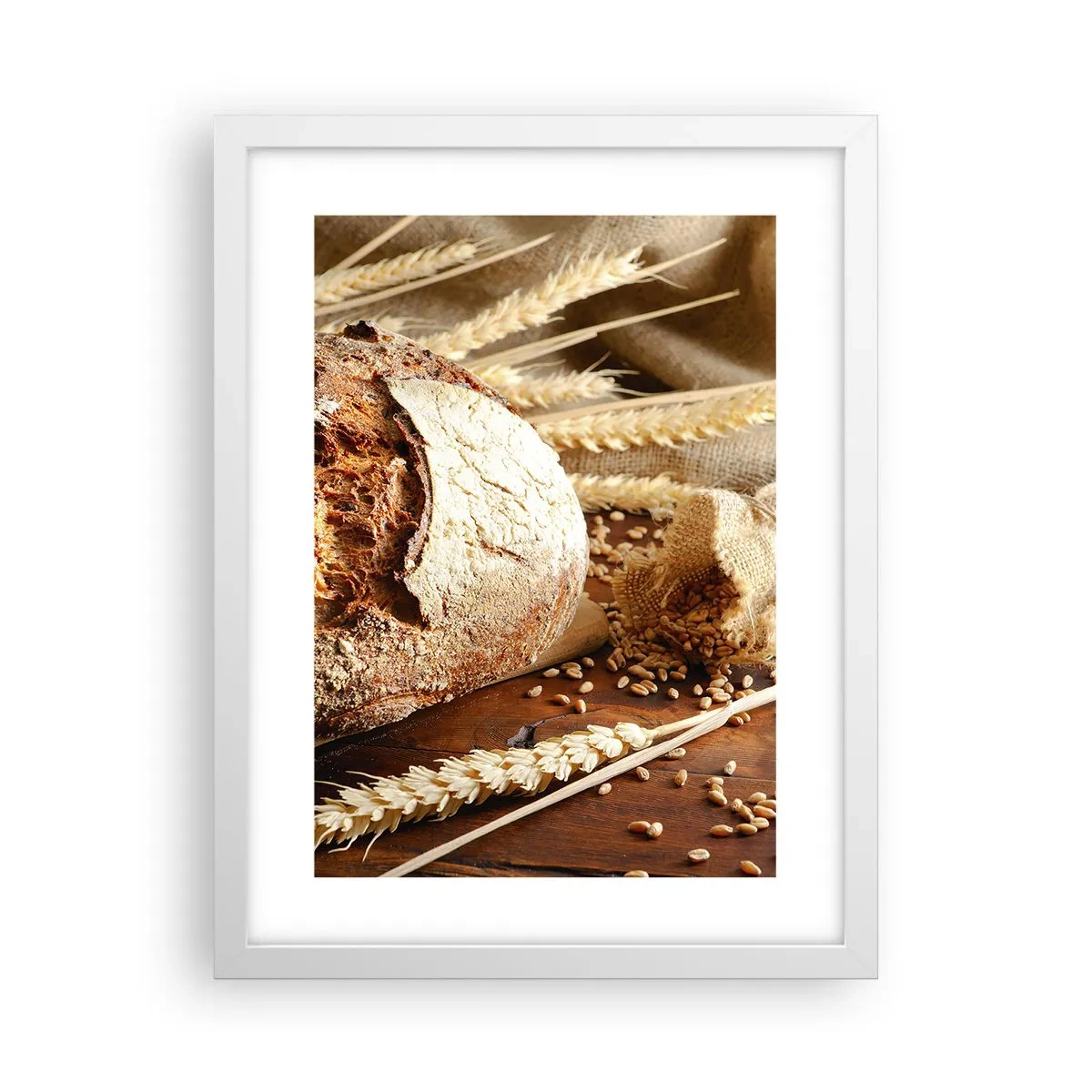 Poster in white frmae - Tasty, Fragrant, Crunchy - 30x40 cm