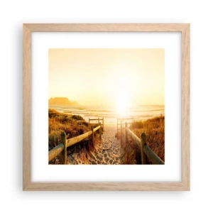 Poster in light oak frame - Through the Dune, Towards the Sun - 30x30 cm