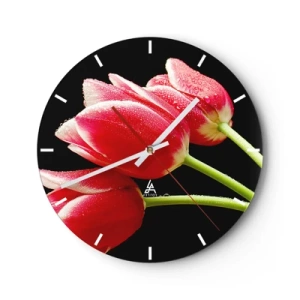 Wall clock - Clock on glass - Promise of Pure Love - 40x40 cm