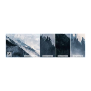 Photo Wallpaper Sample Self-Adhesive Deluxe Sticker - Mysticism of the Mountains - Landscape, Mountains, Forest - 100x30 cm