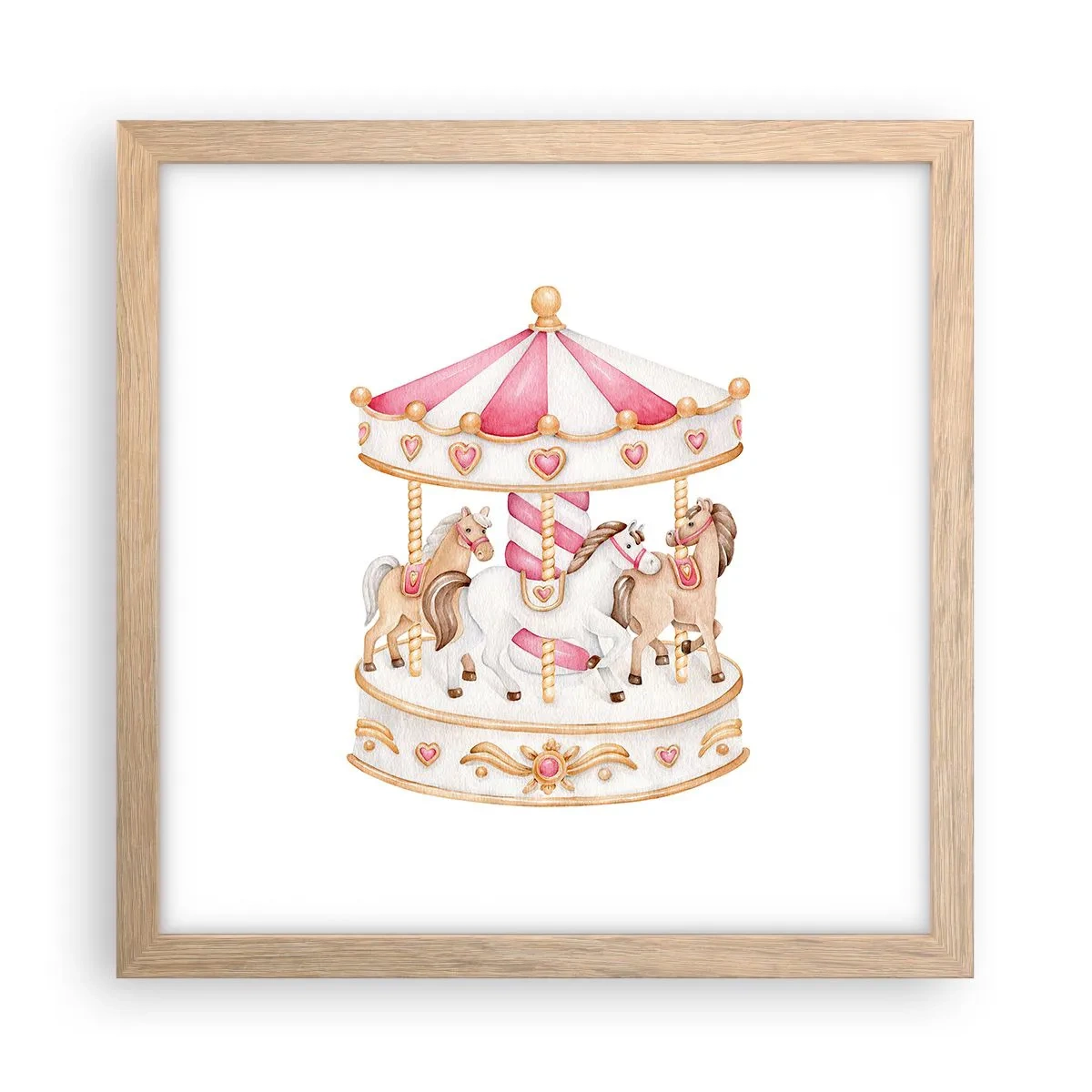 Poster in light oak frame - Sweet World of Childhood - 30x30 cm