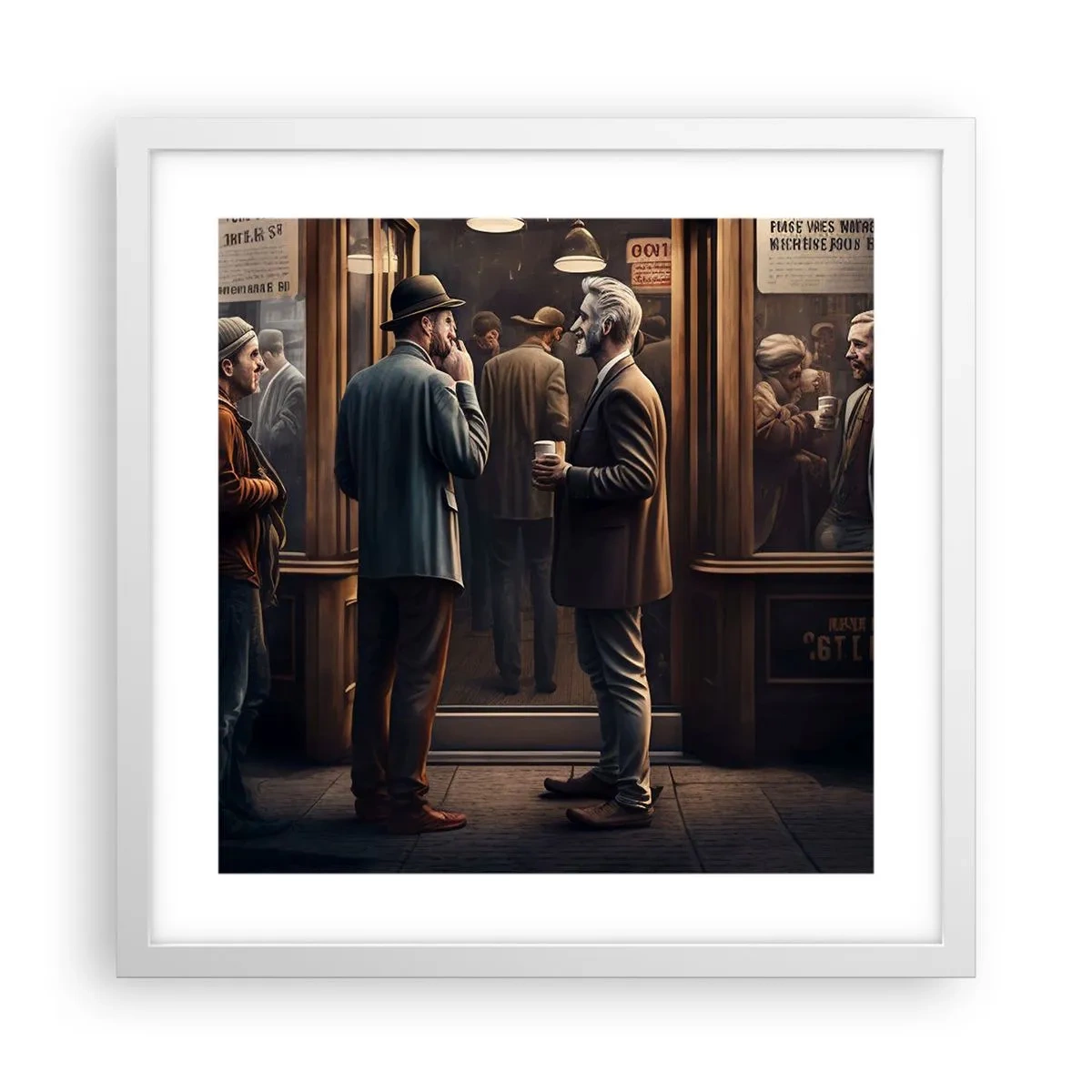 Poster in white frmae - Good Time of the Day - 40x40 cm