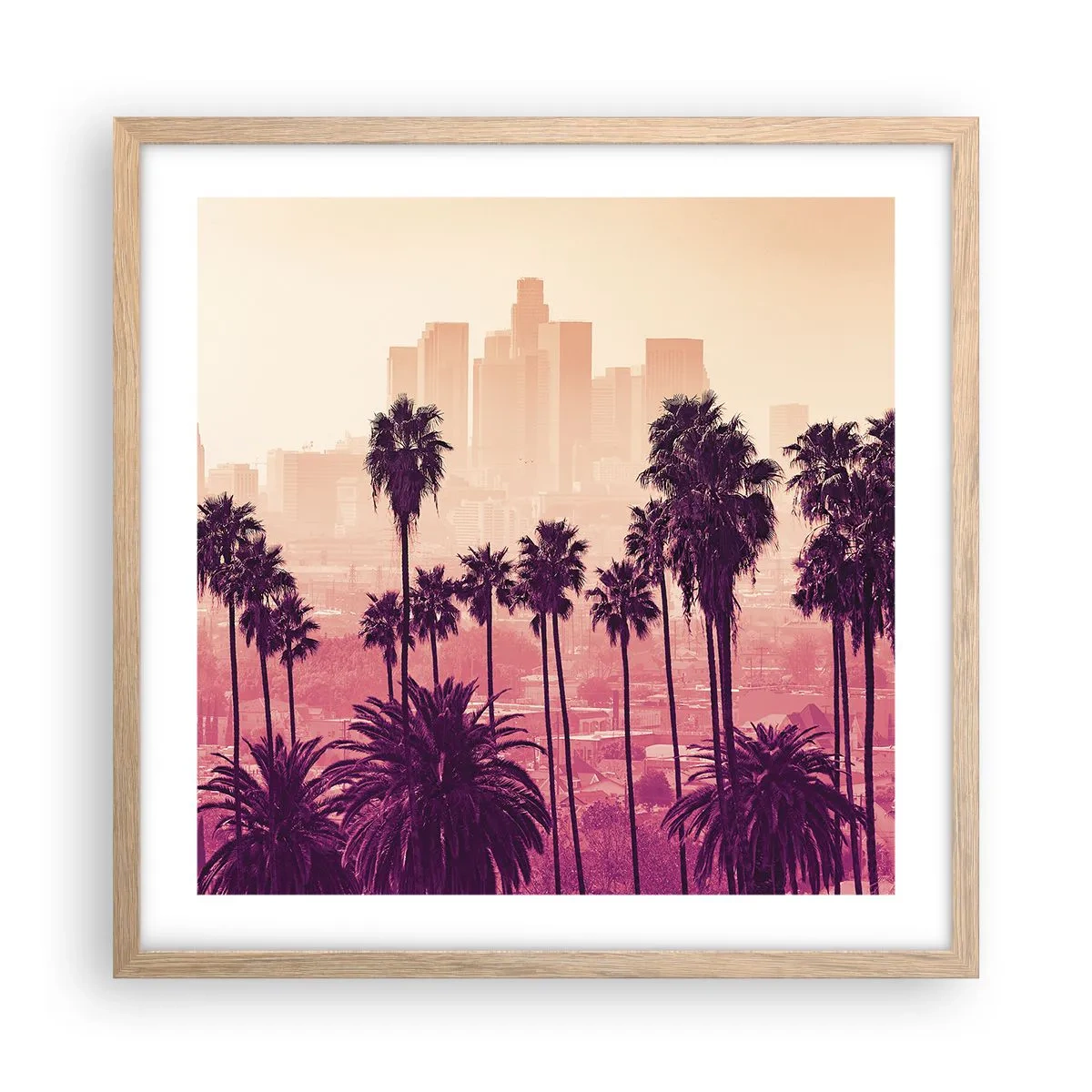 Poster in light oak frame - Californian Landscape - 50x50 cm