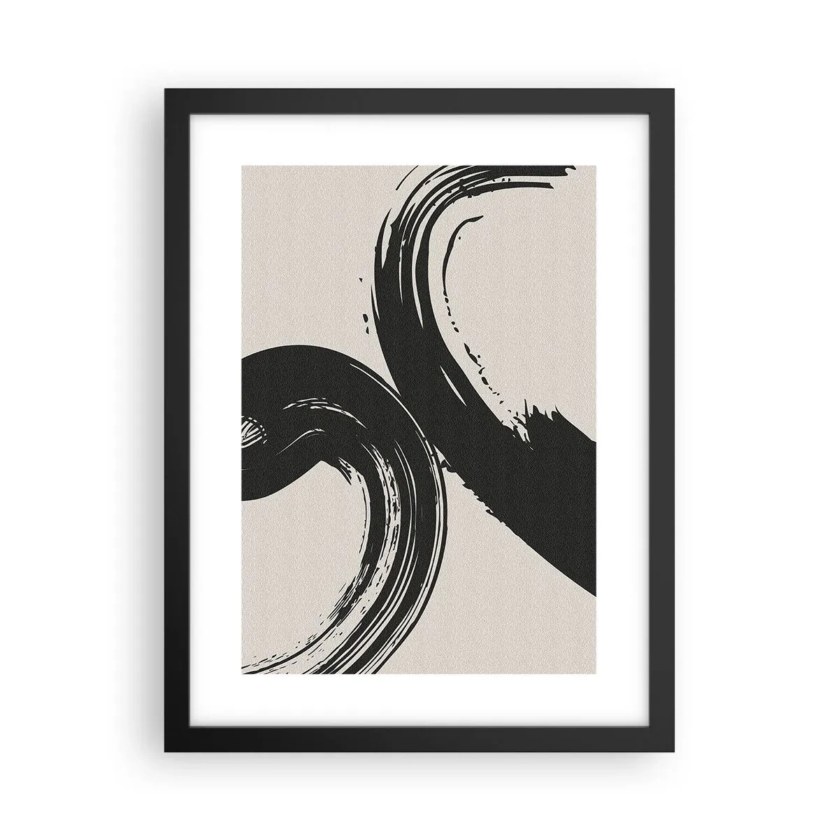 Poster in black frame - With Big Circural Strokes - 30x40 cm