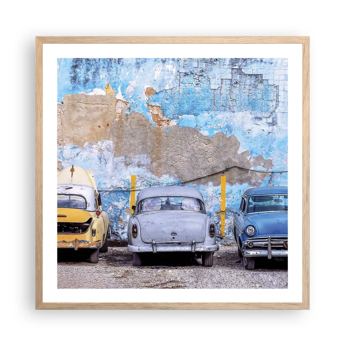 Poster in light oak frame - Meeting of Veterans - 60x60 cm