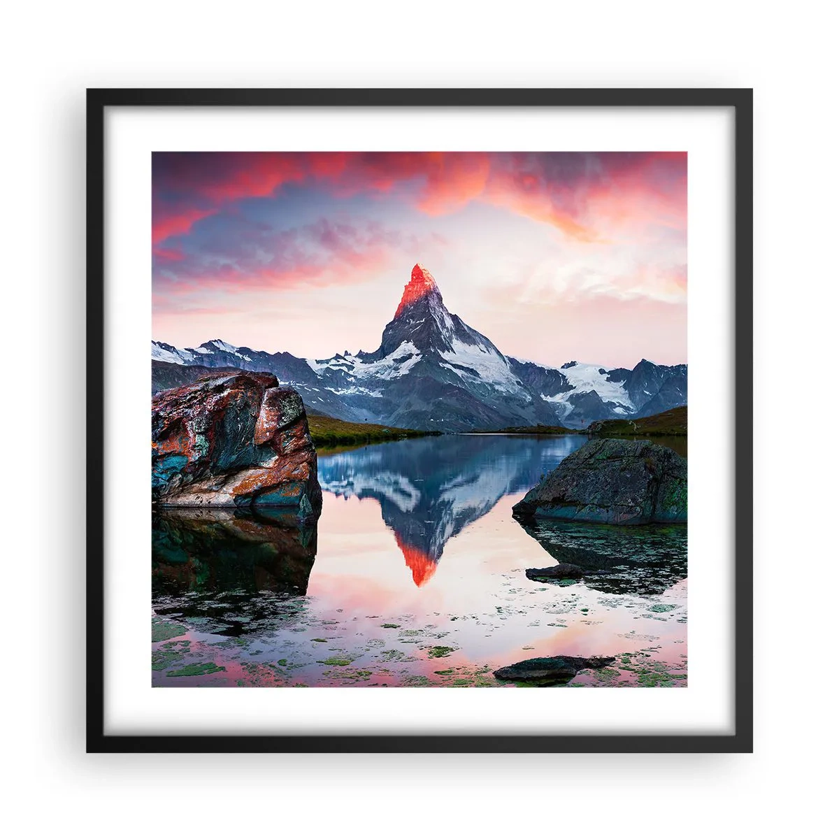 Poster in black frame - Heart of the Mountains Is Hot - 50x50 cm