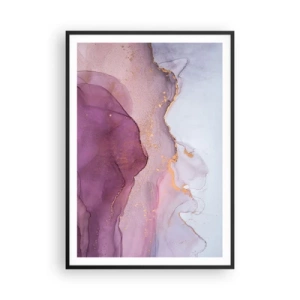 Poster in black frame - Waves of Violet and Purple - 70x100 cm