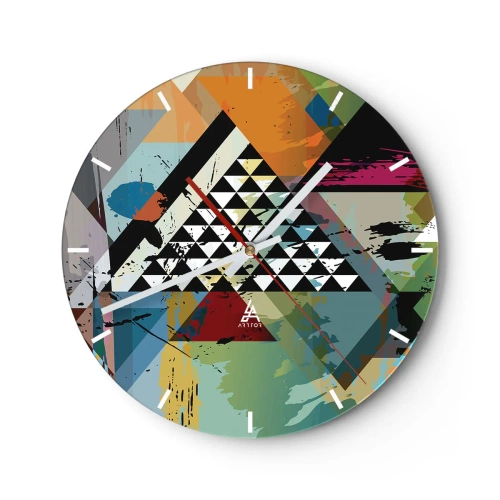 Wall clock - Clock on glass - It is So Simple - 40x40 cm