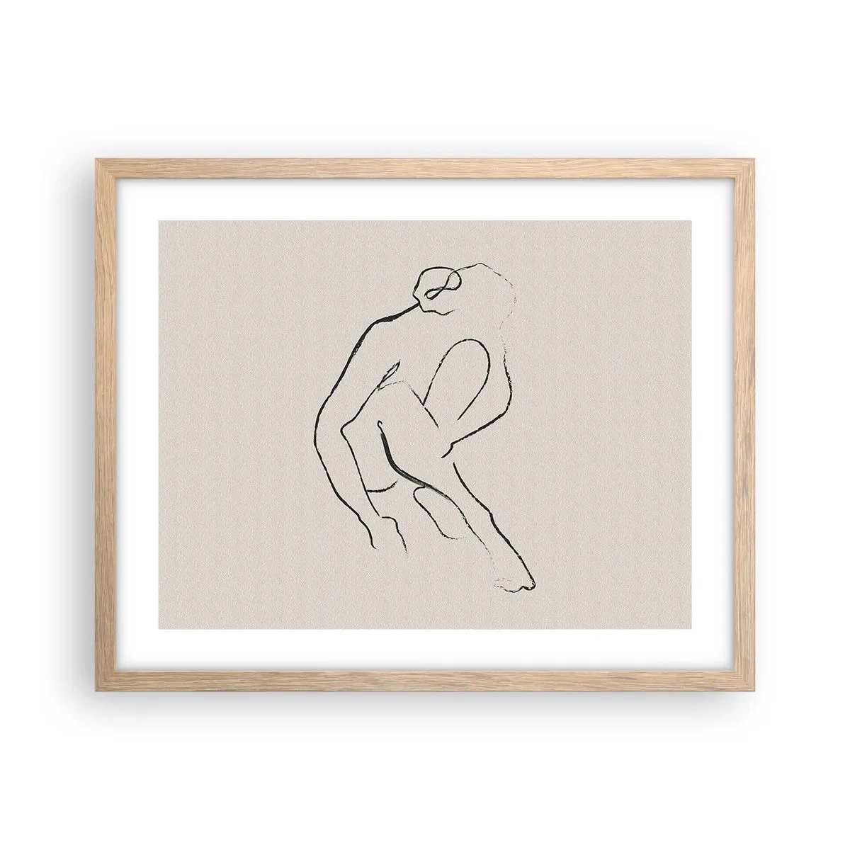 Poster in light oak frame - Intimate Sketch - 50x40 cm