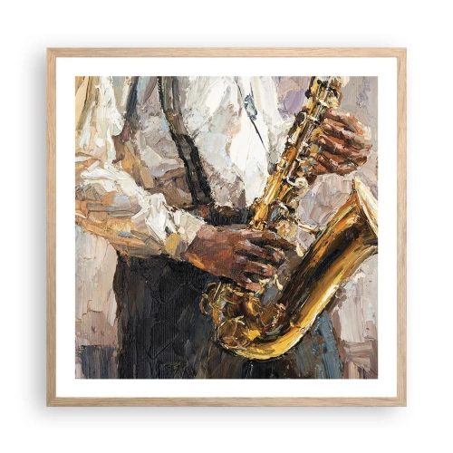 Poster in light oak frame - Time for a Solo - 60x60 cm