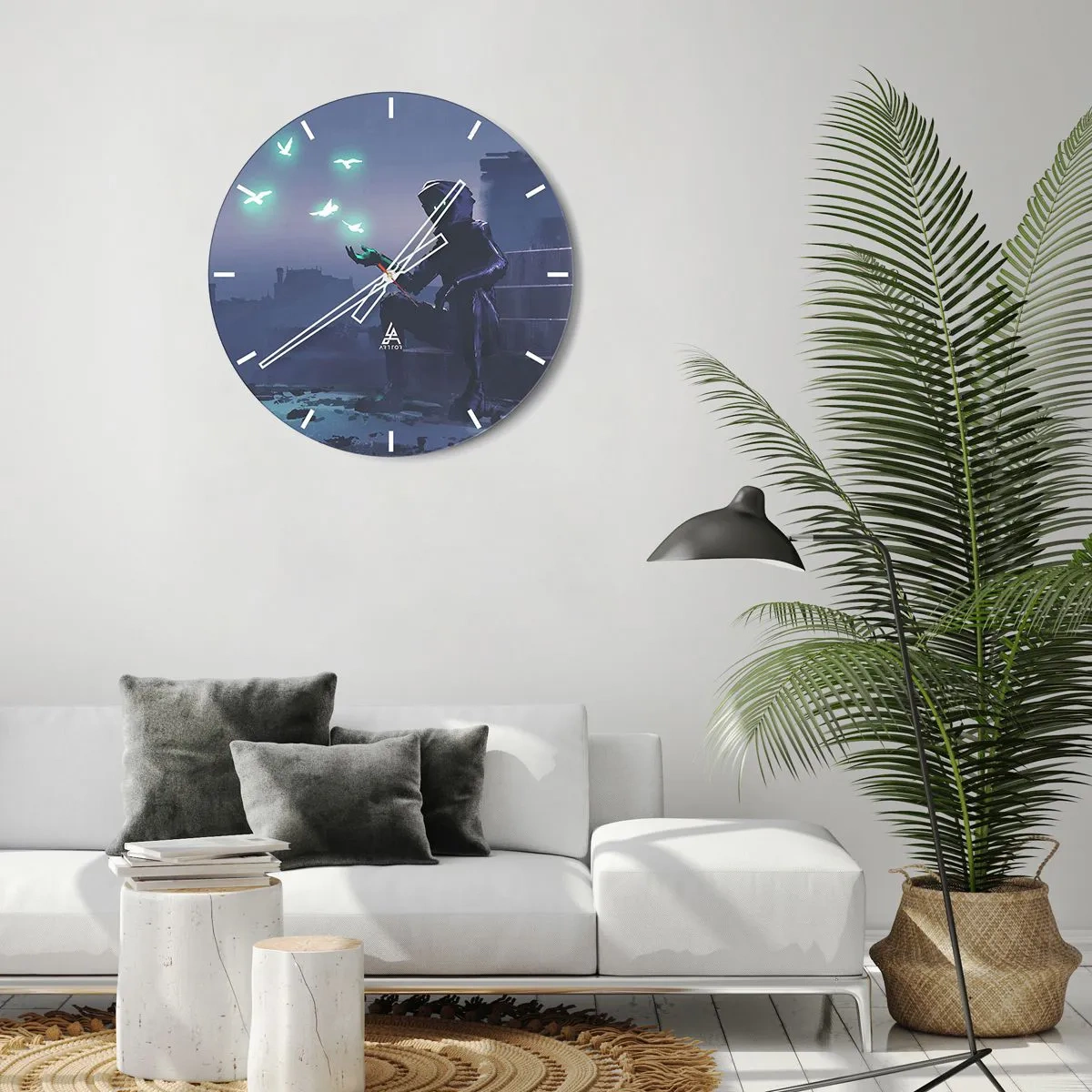 Wall clock - Clock on glass - Life Will Be Restored - 40x40 cm