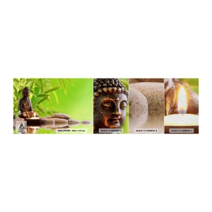 Photo Wallpaper Sample Premium Canvas - Life Is Beautiful - Buddha, Bamboo, Spa - 100x30 cm