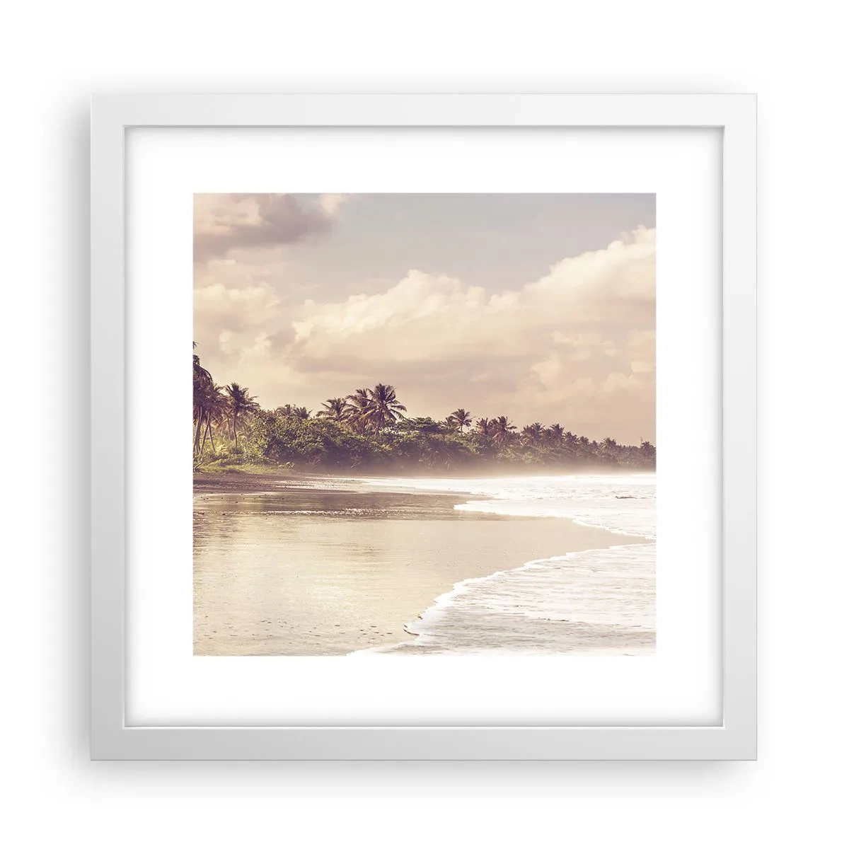 Poster in white frmae - Caress of the Waves - 30x30 cm