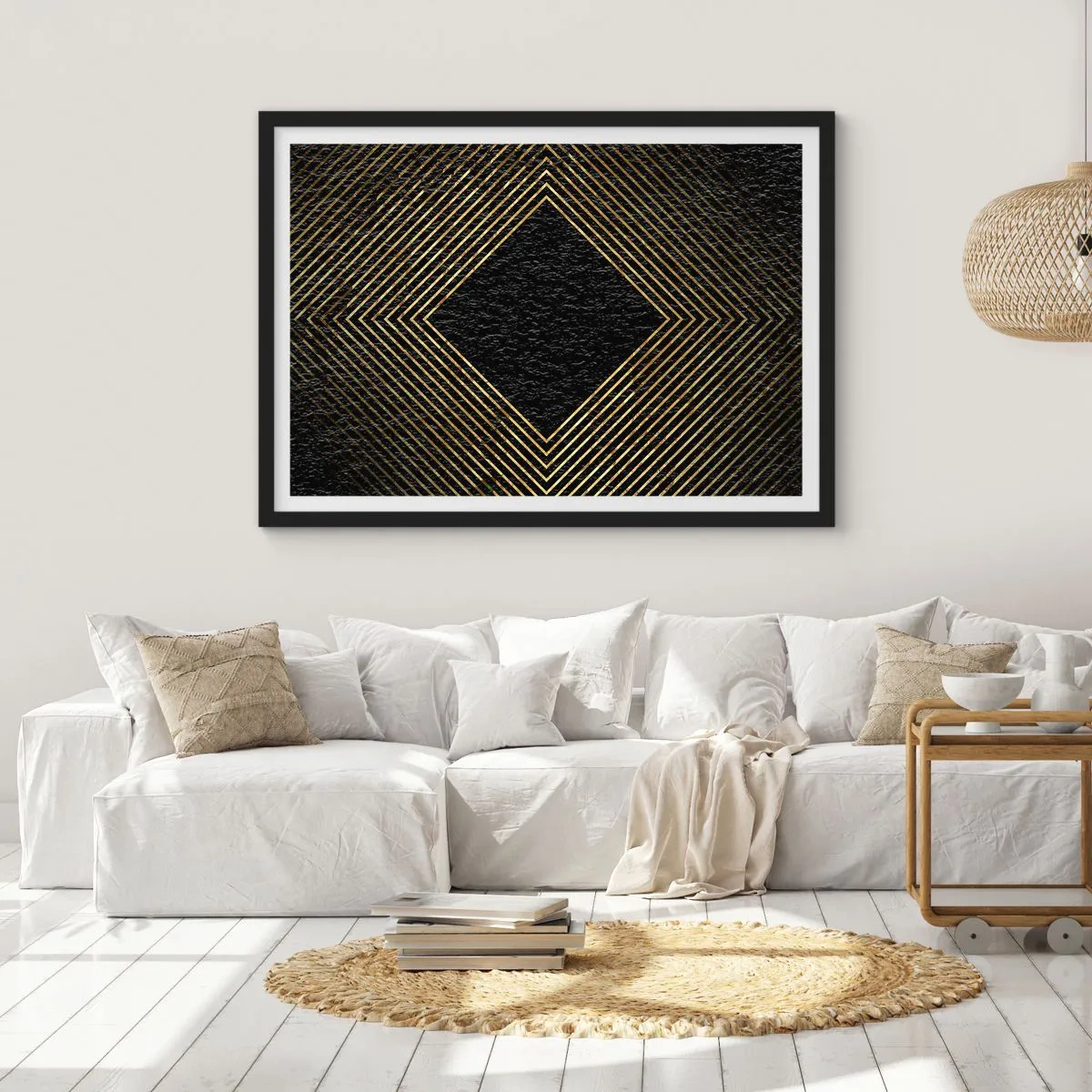 Poster in black frame - Geometry Glamour Style - 91x61 cm