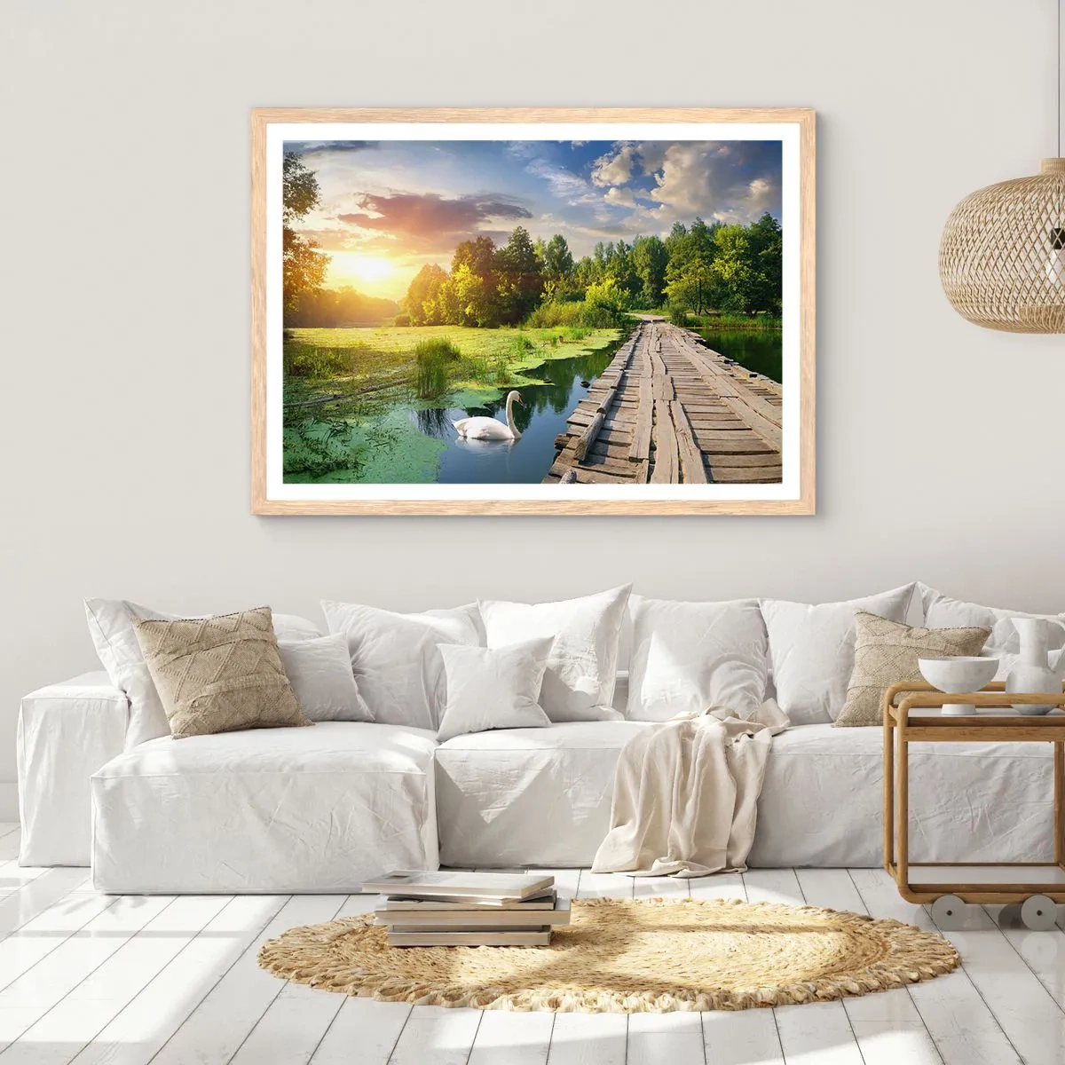 Poster in light oak frame - Summer Everywhere - 50x40 cm