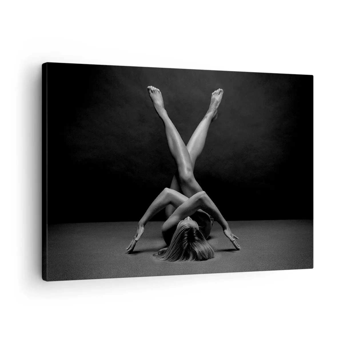 Canvas picture - An artistic take on a woman in black and white - 70x50cm - Geometry of Nakedness - Modern wall decoration for the living room and bedroom ARTTOR