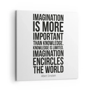 Canvas picture - Einstein about Power of Imagination - 50x50 cm