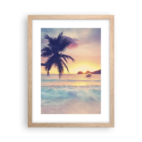 Poster in light oak frame - Evening in a Bay - 30x40 cm