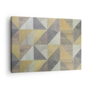 Canvas picture - Geometric composition of triangles in earthy shades - 70x50cm - The Art. of Triangles - Modern wall decoration for the living room and bedroom ARTTOR