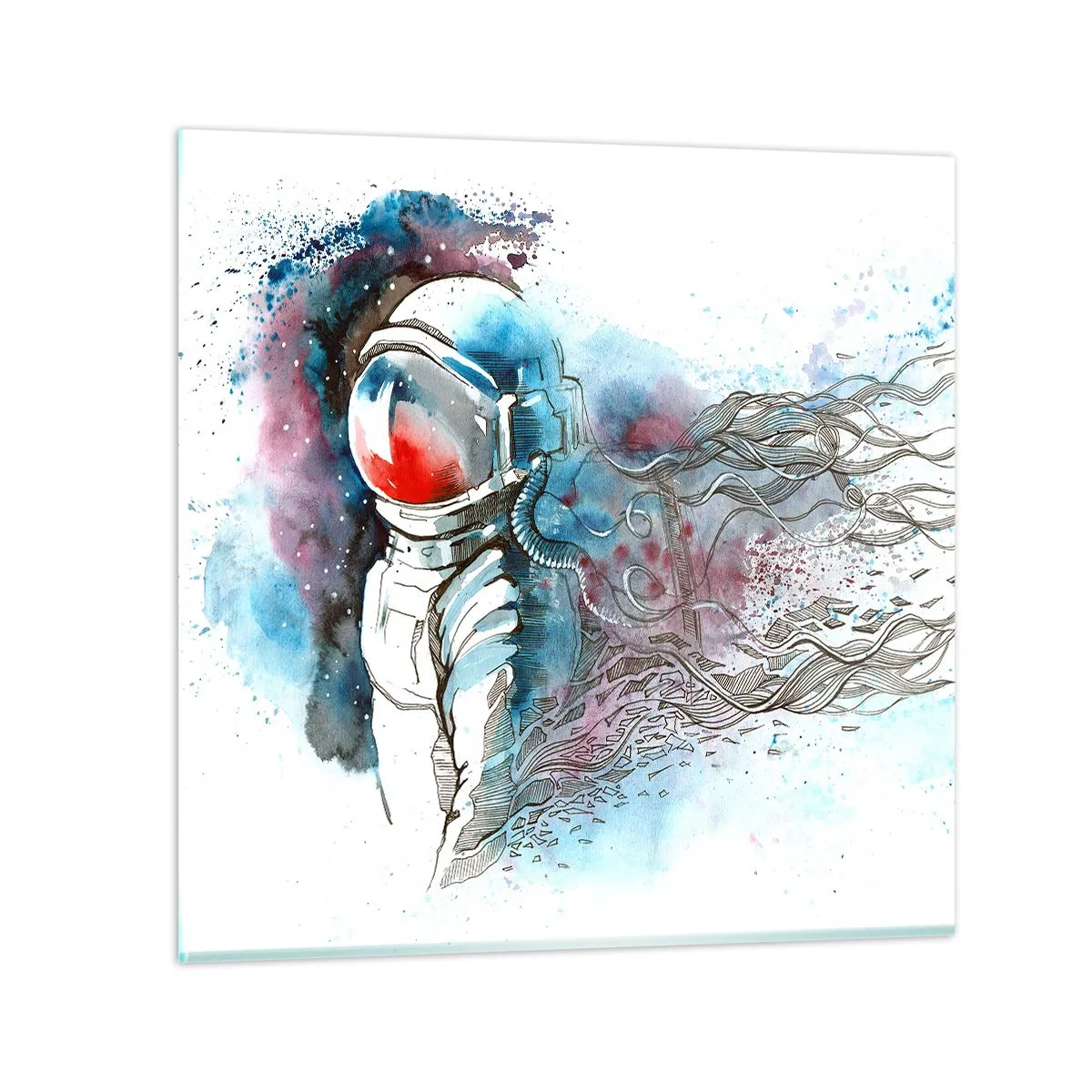 Glass picture - Alone In Space - 30x30 cm